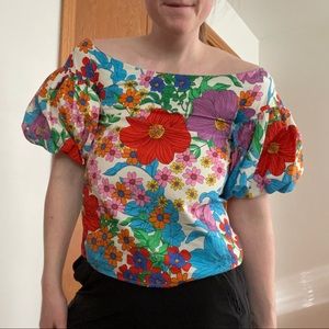 H&M Floral Blouse Multicolor Top